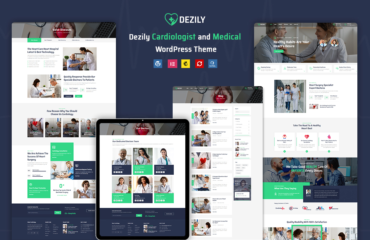 Dezily Cardiology Medical WordPress Theme